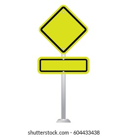 Blank Road Sign Board isolated on white background vector
