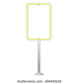 Blank Road Sign Board isolated on white background vector
