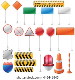 Blank road sign collection for creative art.