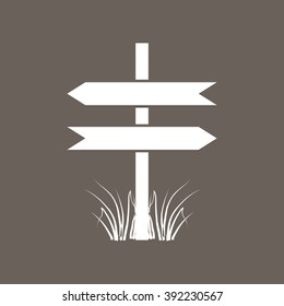 Blank Road Sign Icon on Dark Gray Color. Eps-10.