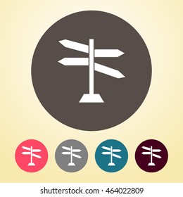 Blank Road Sign Icon in round shape.