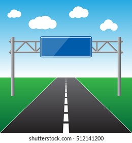 Blank road sign isolated vector illustration