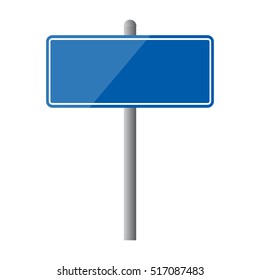 Blank road sign isolated vector illustration