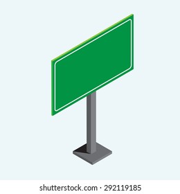 Blank Road Sign Isometric