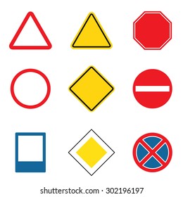 Blank road sign set