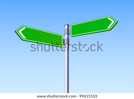 Blank Road Sign Two Arrow Vector