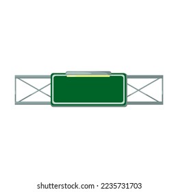 Ilustración vectorial de signo de carretera en blanco. Cartel de la carretera de cartón aislado en fondo blanco. Concepto de tráfico, dirección o destino