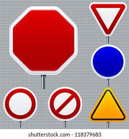 Blank road signs