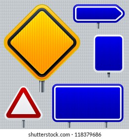 Blank road signs