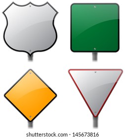 Blank Road Signs