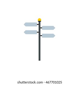 Blank road signs icon in flat style on a white background