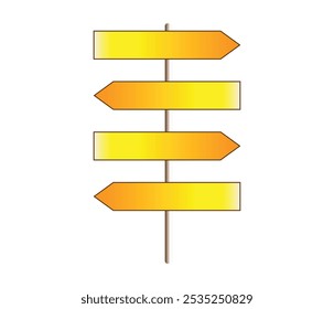 blank road signs pointing in the different directions. 