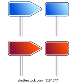 Blank road signs for your own text