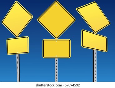 Blank road traffic signs