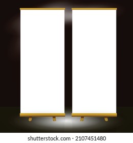 blank roll up banner with dark background