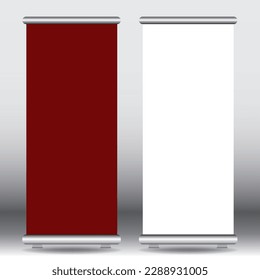Blank roll up banner design mockup display template