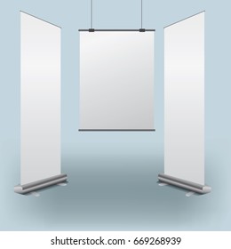 Blank roll up banner display