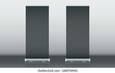 Pancarta en blanco Rollup Mostrar Vector de maqueta
