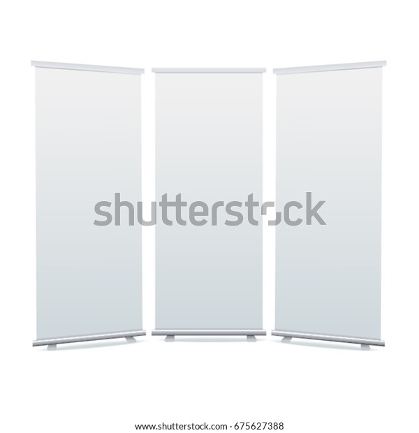 Download Blank Roll Banner Display Mockup Pop Stock Vector Royalty Free 675627388 PSD Mockup Templates