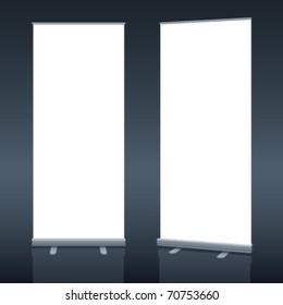 Blank roll up banner display template for designers. Vector EPS10.