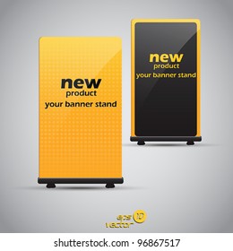 Blank roll up banner display template for designers. vector eps 10