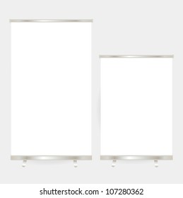 Pantalla de banner en blanco. Ilustración vectorial.