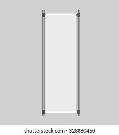 Blank roll up banner display. Vector illustration.