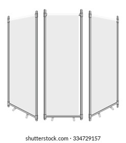 Blank roll up banner display. Vector illustration.