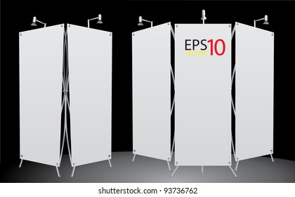 blank roll up banner display Vector template. 2 format for design work