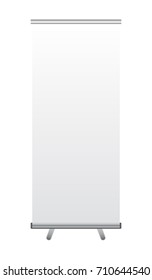 Blank roll up banner isolated on the white background