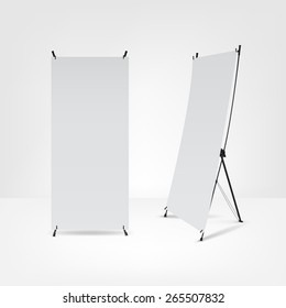 blank roll up banners.Vector illustration.