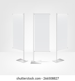 blank roll up banners.Vector illustration.