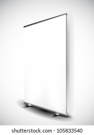 Blank roll up display with stand banner for your business or design work. EPS 10.