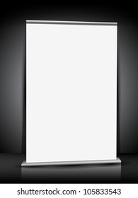 Blank roll up display with stand banner for your business or design work. EPS 10.