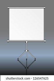 blank roll up display, roll up, silver screen