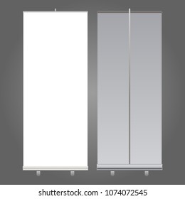 Blank Roll Up Stand Banner Mockup Vector Template