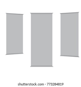 Blank roll-up banner display,Vector