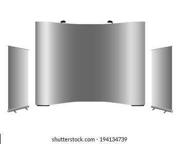 blank Roll-up Banner, Pop-up Banner display Vector template for design work 
