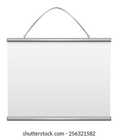 Blank roll-up poster  - vector drawing isolated on white background