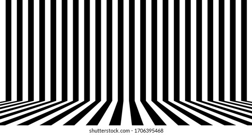 Blank room background black and white lines vector illustration,Corner backdrop