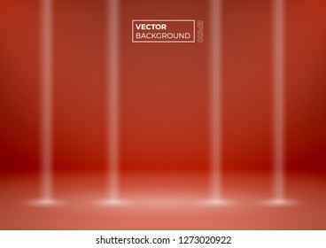 Blank room. Modern abstract gradient red background, vector illustration with copy space