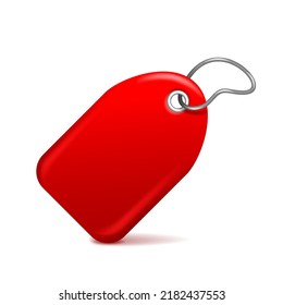 Blank rope tag in shiny 3D style - for sales, special offers