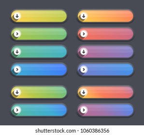 Blank round buttons, soft color gradients, vector eps10 illustration