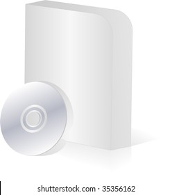 Blank round corner software box with cd disk