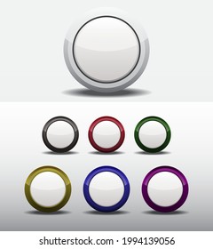 Blank round icon with shadow