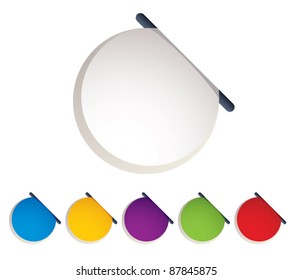 Blank round labels with different color versions set, vector design elements.