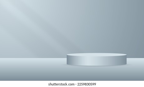 blank round pedestal. grey circular podium for outstanding luxury product advertising display on color background with minimal style in studio room 