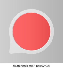 Blank round red sticker realistic mockup