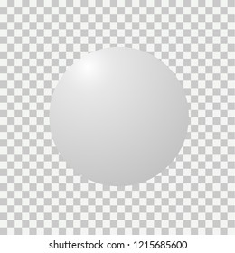 Blank round sphere ball of white. Modern abstract vector sign .