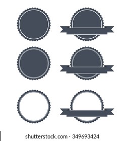 Blank Round Stamp Logo - Isolated Illustration